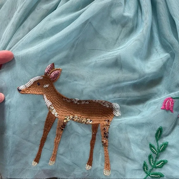 Mini Boden Blue Deer Frost Tulle Sequin Skirt Size 9-10 Y - Picture 3 of 6